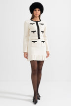 Tweed Co-Ord Set With Black Details - Ivoire