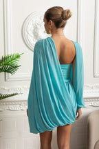 Asymmetric Pleated Co-Ord - Turquoise