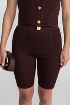 Textured Knit Co-ord Set With Structured Shoulders – Deep Burgundy